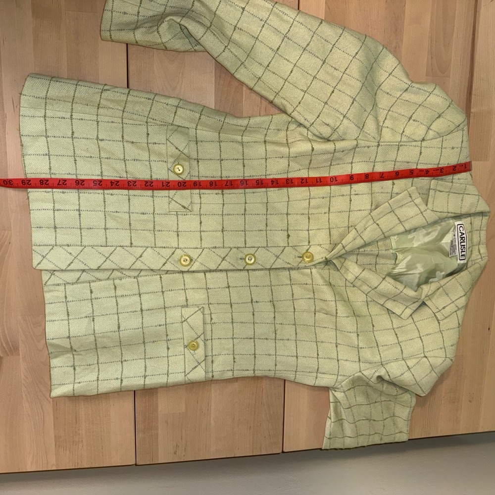CARLISE Women's Light Green Plaid Blazer Jacket‎ Size 8 - Picture 6 of 8